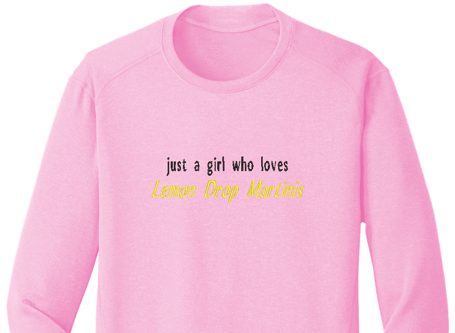Embroidered Lemon Drop Martinis