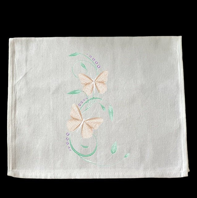 Embroidered Butterflys on Branches - Palm Tree Stitching & Design