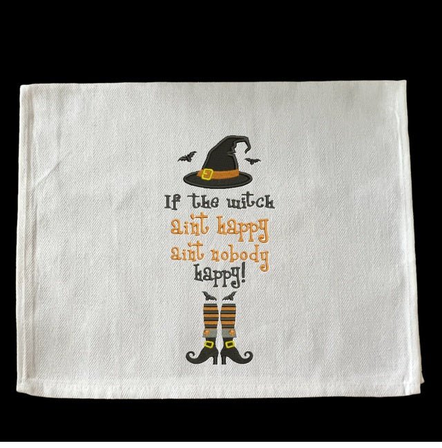 Embroidered Happy Witch - Palm Tree Stitching & Design