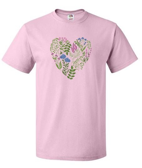 Embroidered Heart of flowers - Palm Tree Stitching & Design