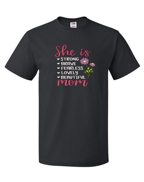 Embroidered Mom is Strong - Palm Tree Stitching & Design