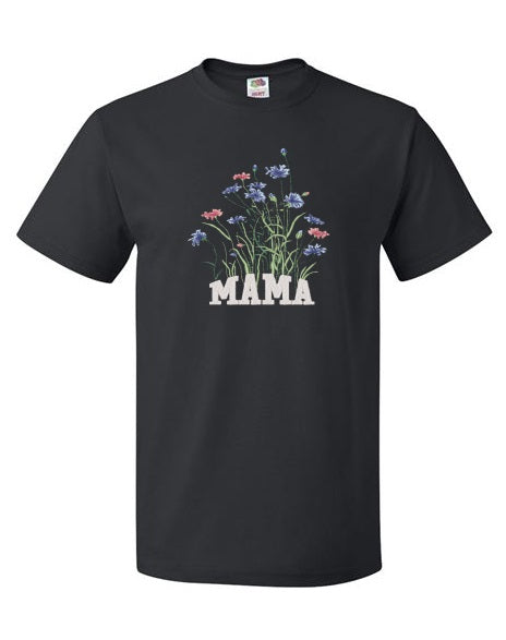 Embroidered Mama with tall flowers