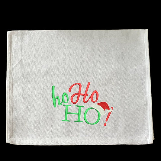 Embroidered Ho-Ho-Ho with Santa Hat