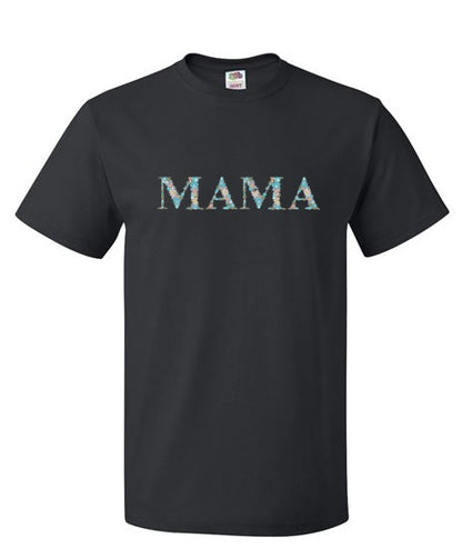 Embroidered Mama Floral Blue