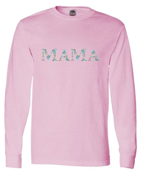 Embroidered Mama Floral Blue