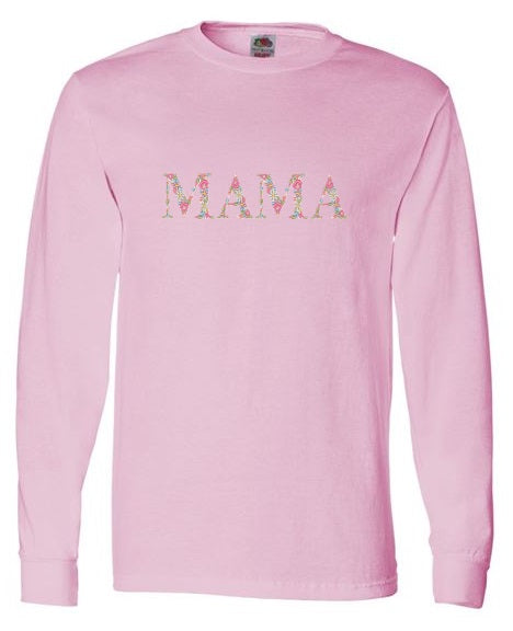 Embroidered Mama Floral Pink