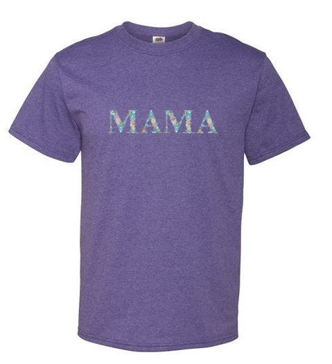 Embroidered Mama Floral Blue