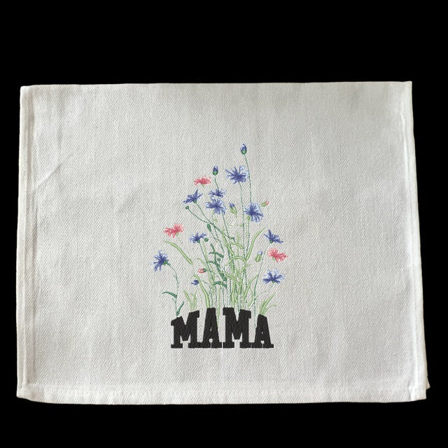 Embroidered Mama in a Garden