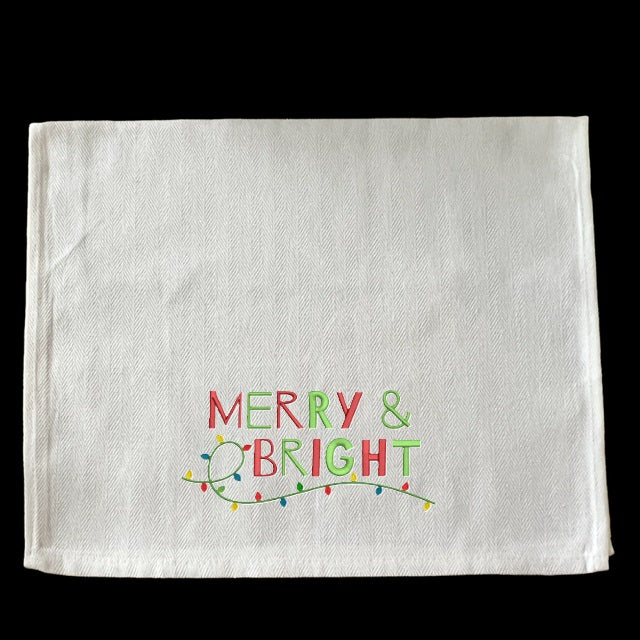 Embroidered Merry and Bright