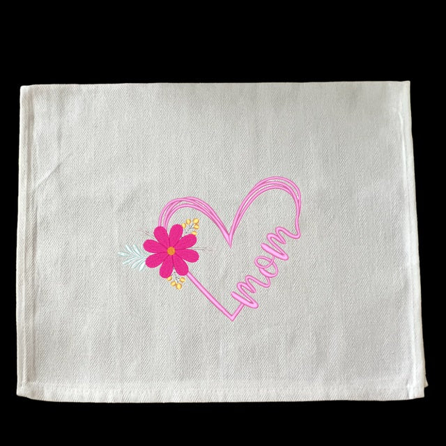 Embroidered Mom Pink Heart