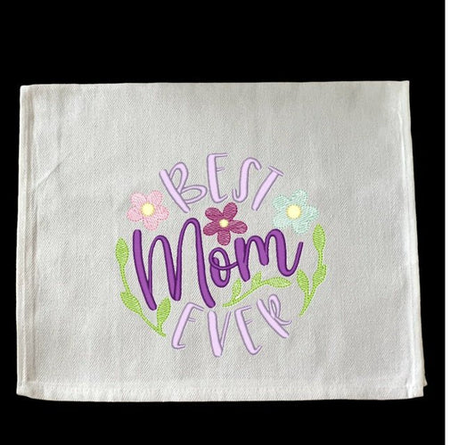 Embroidered Best Mom Ever - Palm Tree Stitching & Design