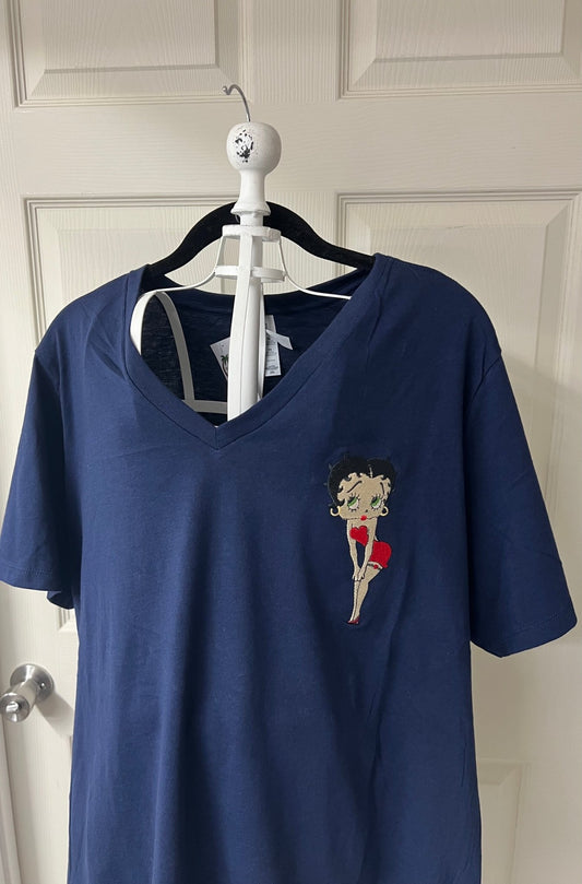 Embroidered Betty Boop - Palm Tree Stitching & Design