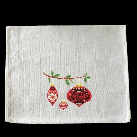 Embroidered Christmas Ornaments - Palm Tree Stitching & Design
