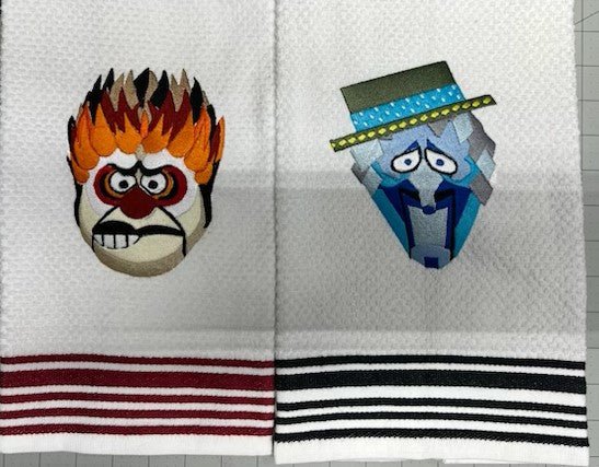 Embroidered Heat/Cold Miser Towel Set - Palm Tree Stitching & Design
