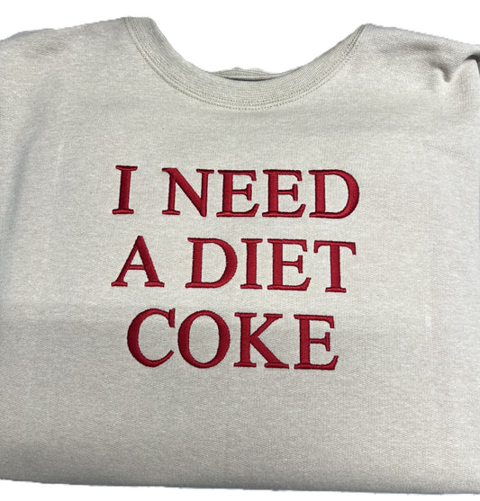 Embroidered I Need A Diet Coke - Palm Tree Stitching & Design
