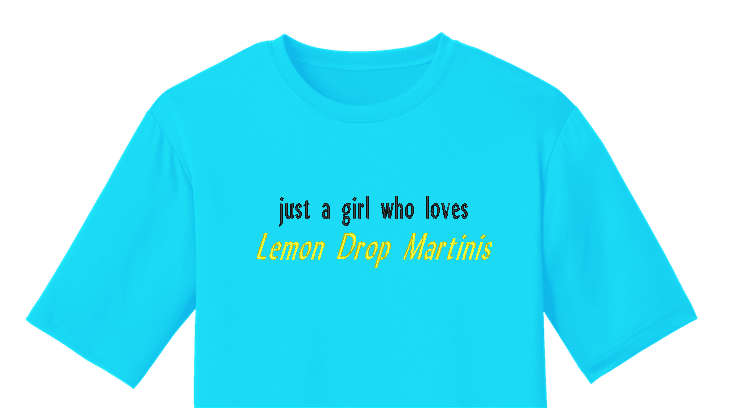 Embroidered Lemon Drop Martinis - Palm Tree Stitching & Design