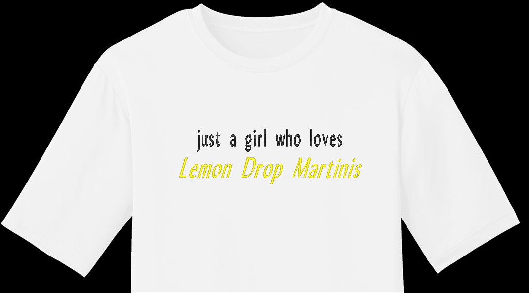 Embroidered Lemon Drop Martinis - Palm Tree Stitching & Design