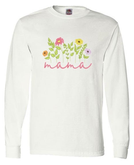 Embroidered Mama Daisy's - Palm Tree Stitching & Design