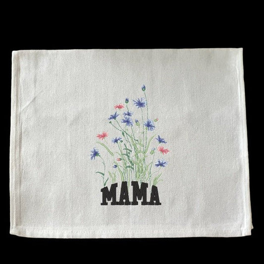 Embroidered Mama in a Garden - Palm Tree Stitching & Design