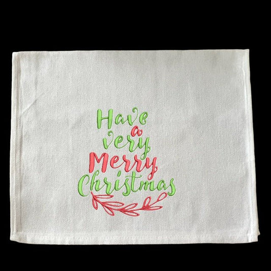 Embroidered Merry Christmas - Palm Tree Stitching & Design