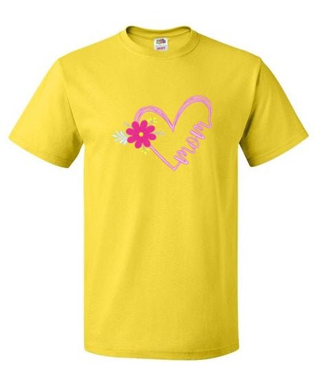 Embroidered Mom in Pink Heart - Palm Tree Stitching & Design