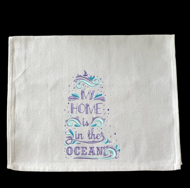 Embroidered My Home is the Ocean - Palm Tree Stitching & Design