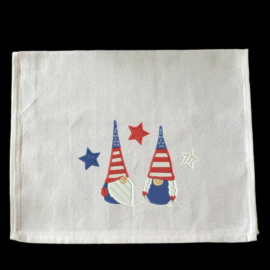 Embroidered Patriotic Gnomes - Palm Tree Stitching & Design