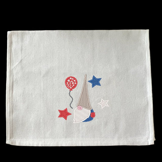 Embroidered Single Patriotic Gnome - Palm Tree Stitching & Design