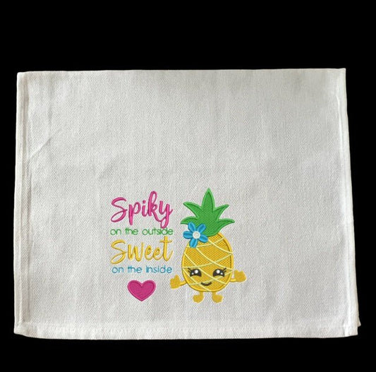 Embroidered Spiky and Sweet Pineapple - Palm Tree Stitching & Design