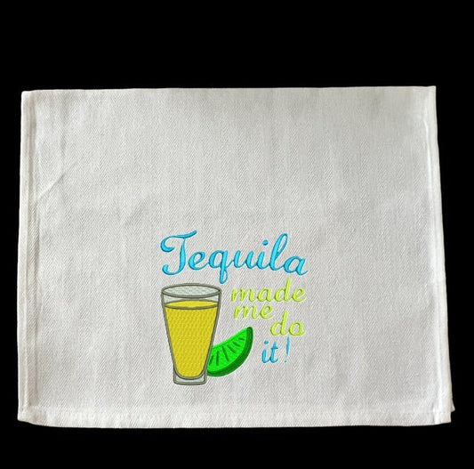 Embroidered Tequila Made Me Do It! - Palm Tree Stitching & Design