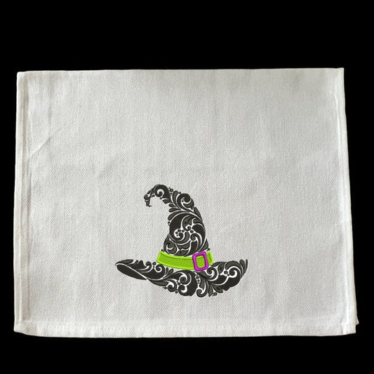 Embroidered Witches Hat - Palm Tree Stitching & Design