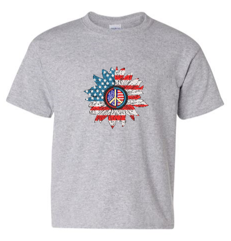 Embroidered American Sunflower T-Shirt