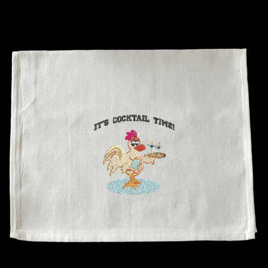 Embroidered It's Cocktail Time - Palm Tree Stitching & Design